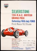 Six 1959 to 1965 Formula 1 Silverstone race meeting posters,