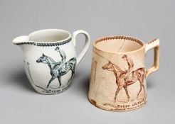 A collection of commemorative items relating to the Victorian jockey Fred Archer,