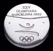 Barcelona 1992 Olympic Games participant's medal, designed by Xavier Corbero,