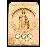 Athens 1934 International Olympic Committee 32nd Session badge,