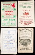 Three 1930s rugby programmes, two Wales v Ireland internationals 12.3.1932 & 14.3.