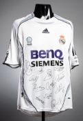 A team-signed Real Madrid 'Galaticos' replica home jersey,