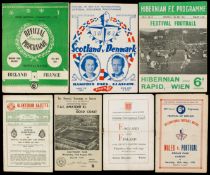 Seven 1951 Festival of Britain programmes for international matches & games played in Scotland &