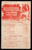Football League North Wartime Cup Final 2nd Leg programme Manchester United v Bolton Wanderers 26th
