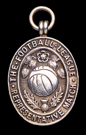 A silver-gilt representative medal for the Football League v the Scottish Football League match