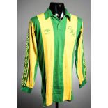 Cyrille Regis: a yellow & green striped West Bromwich Albion No.