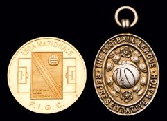 A silver-gilt representative medal for the Football League v the Italian Football League match