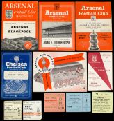 A collection of Arsenal programmes 1950s to 1980s, homes and aways with the majority in the 1950s,