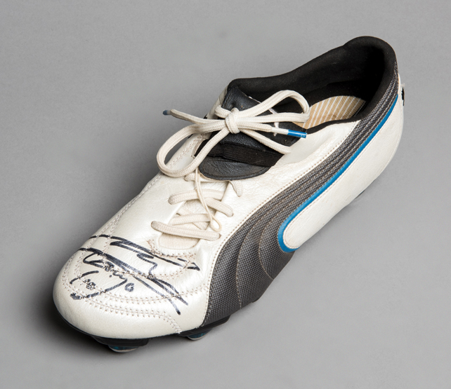 A Diego Maradona signed football boot, a left-foot Puma King Exec, - Image 2 of 2