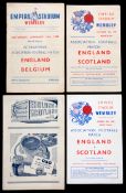 Four 1940s England international programmes, Wembley wartimes v Scotland 10.10.42, v Scotland 14.10.