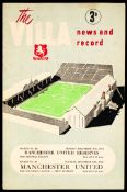 Aston Villa v Manchester United programme 28th December 1954,