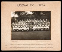 Official Lambert Jackson photograph of the Arsenal squad 1935-36, 6 by 8in.