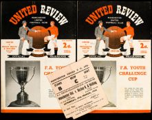 Two Manchester United Youth home programmes, v Newcastle United 28.1.