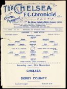 A collection of 21 Chelsea single-sheet programmes from home reserves matches in the 1920's and