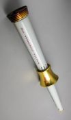 1980 Moscow Olympic Games bearer's torch, designed by Boris Tuchin, aluminum alloy, grey and gold,