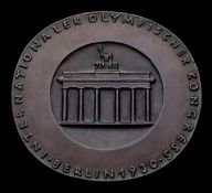 Berlin 1930 9th Olympic Congress medal, large bronze, 96 by 90mm.