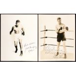 Signed photographs of Gene Tunney and Jack Dempsey, 10 by 9un.