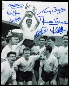 Signed Tottenham Hotspur 1961 F.A. Cup Final photograph, 10 by 8in.