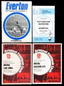 Arsenal programmes from the 1970-71 Double Winning season,