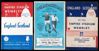 Three 1930s England v Scotland international programmes,