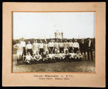 Original photograph of the English Wanderers & Ferencvaros football teams before a match in