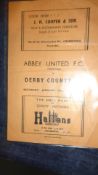 Two Abbey United (Cambridge United) programmes versus Football League opposition,