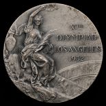 Los Angeles 1932 Olympic Games silver second place prize medal, designed by Prof.