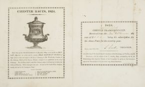 1824 receipt for a guinea for the inaugural running of the Chester Cup known originally as the