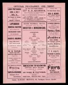 Chester v Birkenhead programme 12th October 1907