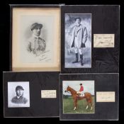 Four signed picture presentations of jockeys,