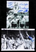 Signed Tottenham Hotspur 1961 and 1967 F,A, Cup Final photographs, 8by 10 & 8 by 12in.