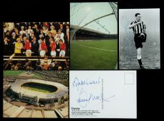 12 signed football postcards, including England 1966 World Cup winning players Moore, B Charlton,