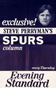 1970s London Evening Standard news-stand poster promoting the paper's Thursday column by Tottenham