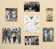 Tennis memorabilia including a signed 1933 British Davis Cup Team presentation,