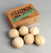 Boxed set of six Slazenger lawn tennis balls,