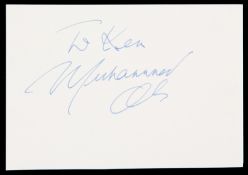 Muhammad Ali autographed card,