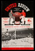 The very rare Manchester United v Wolverhampton Wanderers postponed programme 8th February 1958,