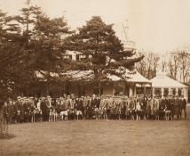 Large mounted photograph of a hare coursing meeting,