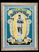 Muhammad Ali signed 'King of the Ring' poster, colour poster with superb,