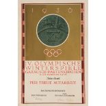 1936 Garmisch-Partenkirchen Winter Olympic Games diploma presented to Julius Sindel,
