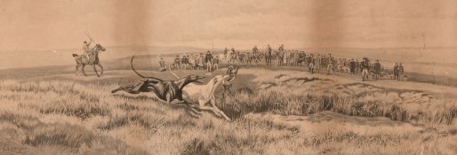 After E A S Douglas (1850-1920) HARE COURSING (A PAIR) signed in the plate by the artist and dated