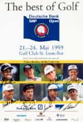 Signed 1999 Players' Championship of Europe golf tournament poster,