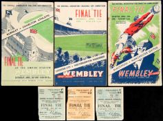 Programmes and ticket stubs for the 1947, 1948 & 1949 F.A.