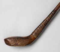 A Tom Morris of St Andrews transitional scared neck driver circa 1895, beech head, hickory shaft,