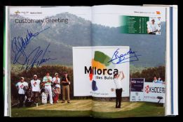 Multi-signed European Tour Golf Yearbook 2008, contains 220 signatures, Rose, Casey, Norman, Goosen,