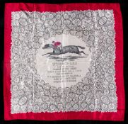 A ladies silk scarf commemorating the victory of the Maharaja of Rajpipla's Windsor Lad in the 1934