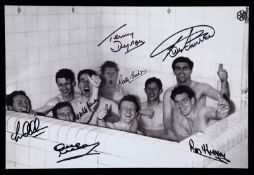 Signed Tottenham Hotspur 1961 F.A. Cup Final photograph, 8 by 12in.