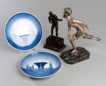 Decorative sporting memorabilia, comprising two Bing & Grondahl, Copenhagen,