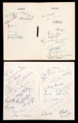 Autographed Bolton Wanderers celebration dinner menus for the 1953 and 1958 F.A.