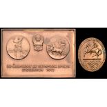 Stockholm 1956 Equestrian Olympic Games participation medal, gilt-bronze, designed by J.